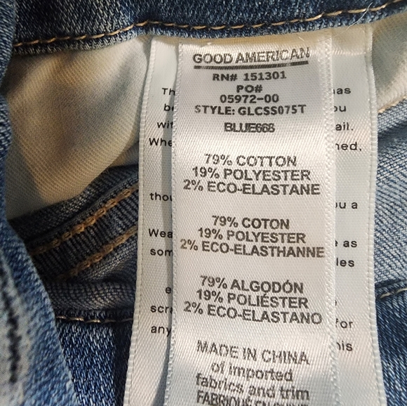 Good American Good Legs High Waist Side Step Crop Skinny Jean in Blue668 size 14 - Picture 6 of 6